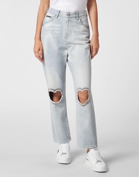 Denim Trousers Loose Fit Heart - Image 2