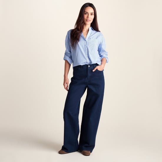 Harriet Womens High Rise Wide Leg Jeans - Indigo Blue - Image 1