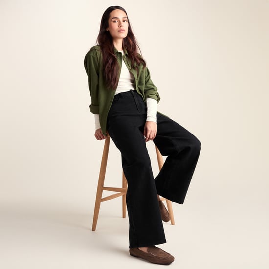Harriet Womens High Rise Wide Leg Jeans - Black Denim - Image 4