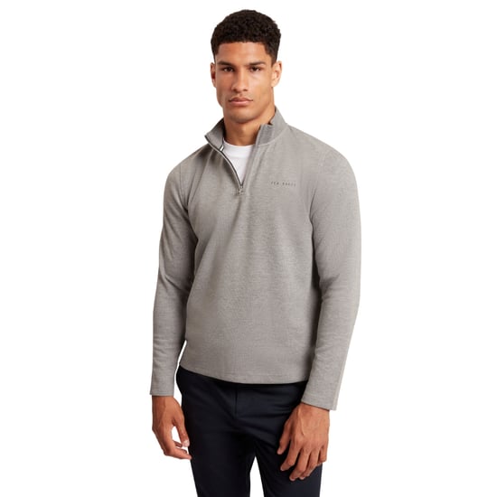 Ted Baker Crabtre Honungskaka Trim Mid Grey Halvdraget Tröja - Image 2
