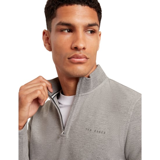 Ted Baker Crabtre Honungskaka Trim Mid Grey Halvdraget Tröja - Image 3
