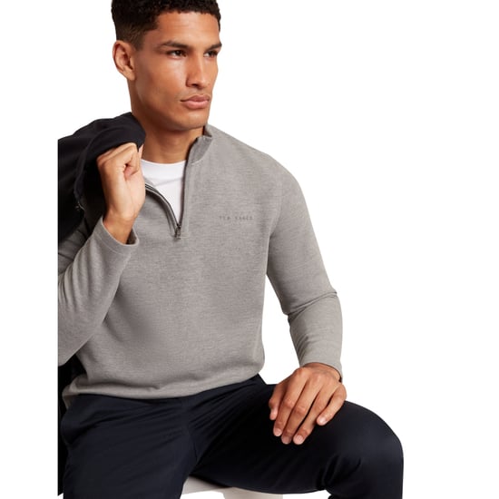 Ted Baker Crabtre Honungskaka Trim Mid Grey Halvdraget Tröja - Image 6