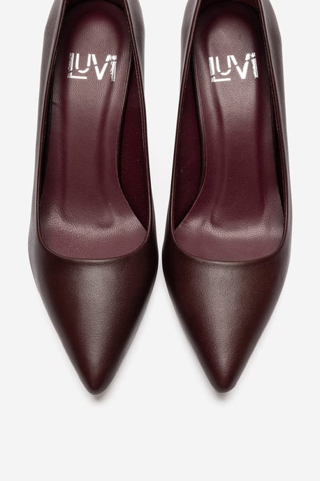 Clyde Leren Stiletto Spitse Neus Pump - Image 5
