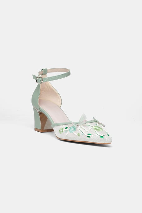 Iry Blokhak Bruid Spitse Neus Pump - Image 1