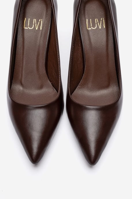 Clyde Leren Stiletto Spitse Neus Pump - Image 2