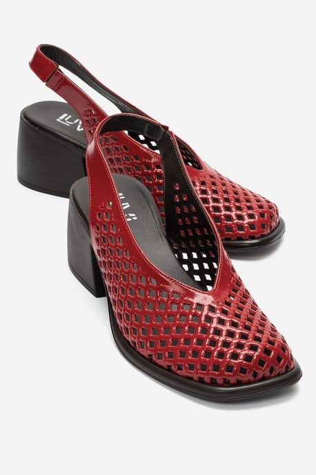 Monvera Blokhak Leren Slingback Sandaal - Image 1