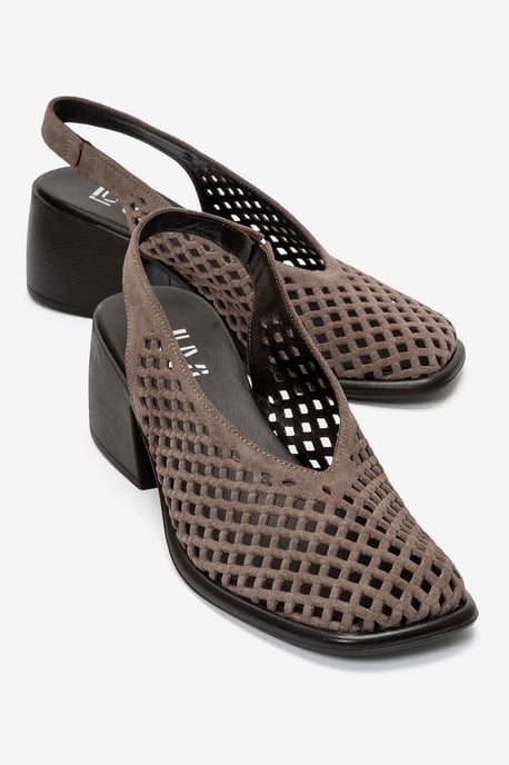 Monvera Blokhak Leren Slingback Sandaal - Image 1