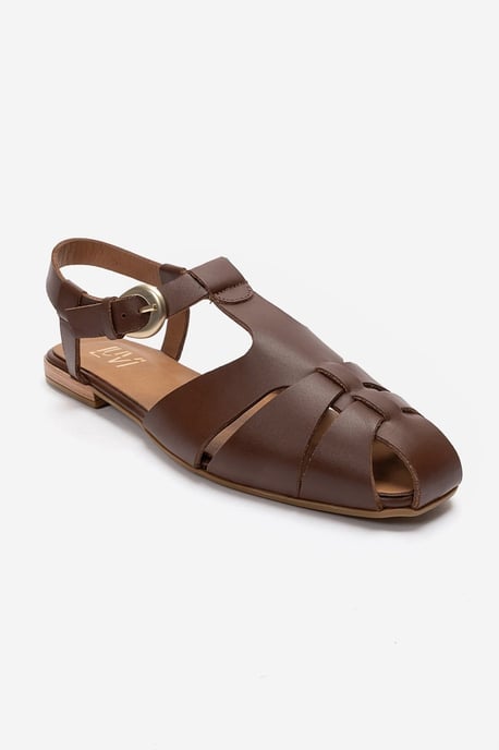 Jandor Läder Ankelrem Platt Sandal - Image 1