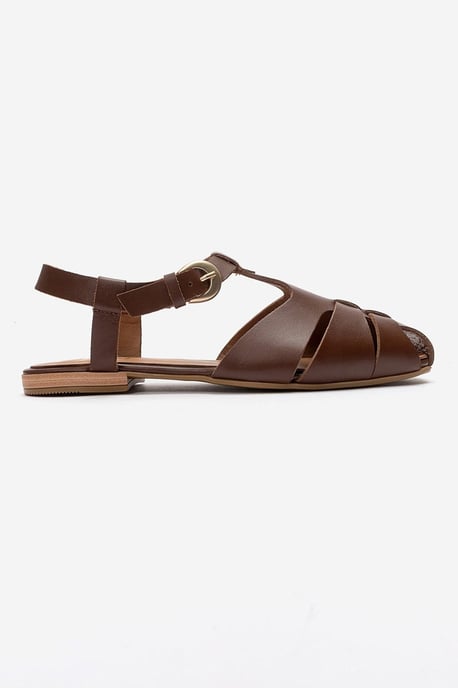 Jandor Läder Ankelrem Platt Sandal - Image 2