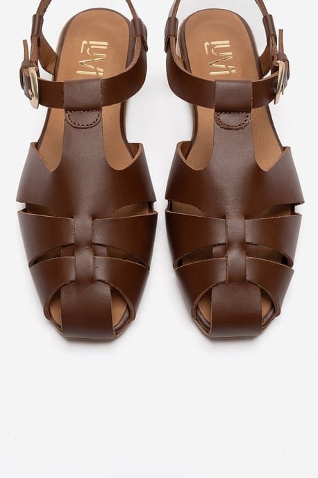 Jandor Läder Ankelrem Platt Sandal - Image 5