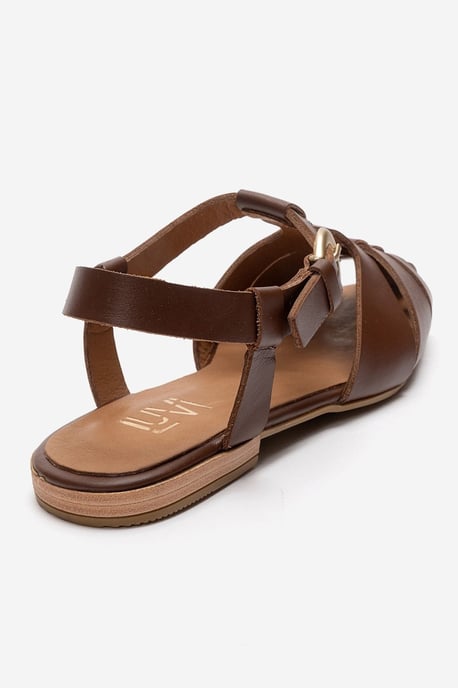 Jandor Läder Ankelrem Platt Sandal - Image 6