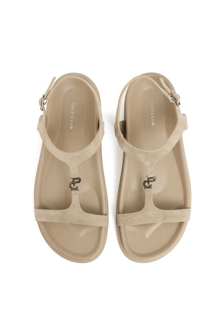 Bruine biosandalen Ofelia met metalen Polo Club-detail - Image 3