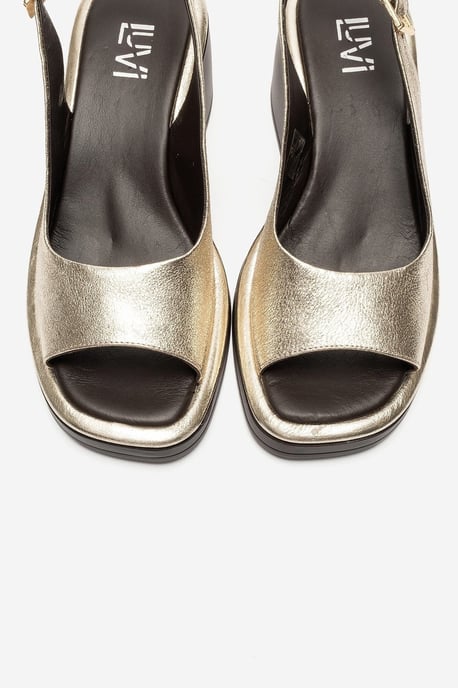 Orlena Läder Platform Kilklack Sandal - Image 2