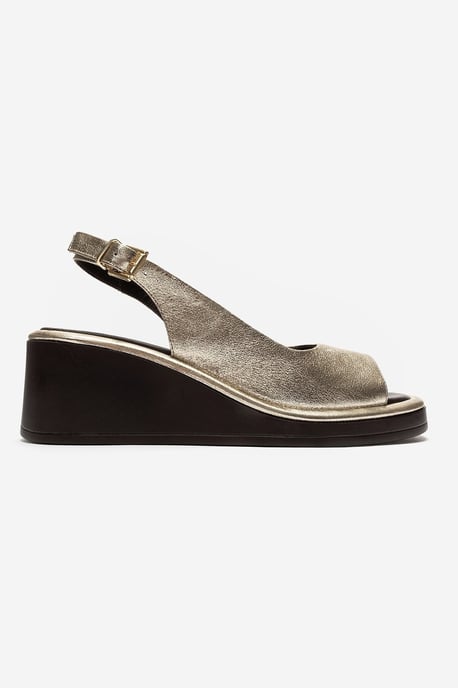 Orlena Läder Platform Kilklack Sandal - Image 4