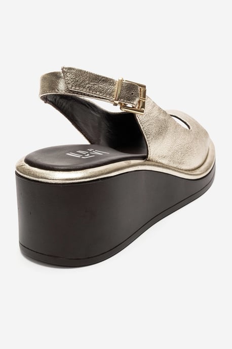 Orlena Läder Platform Kilklack Sandal - Image 5