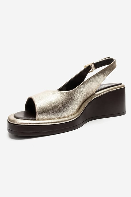 Orlena Läder Platform Kilklack Sandal - Image 6