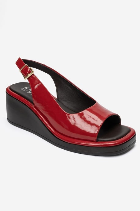 Orlena Läder Platform Kilklack Sandal - Image 3