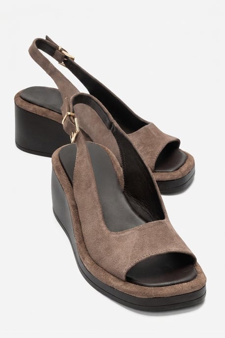 Orlena Läder Platform Kilklack Sandal - Image 1
