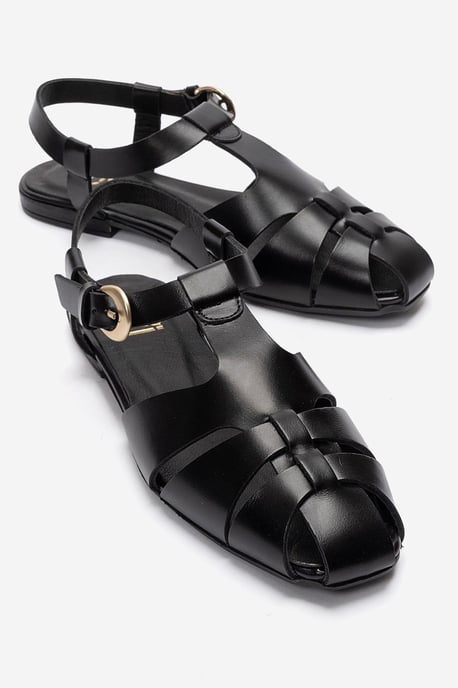Jandor Läder Ankelrem Platt Sandal - Image 4