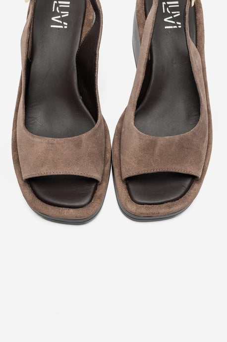 Orlena Läder Platform Kilklack Sandal - Image 2