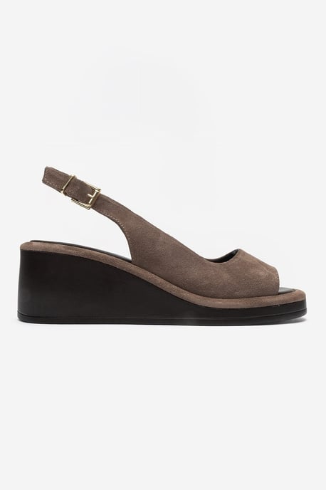 Orlena Läder Platform Kilklack Sandal - Image 4