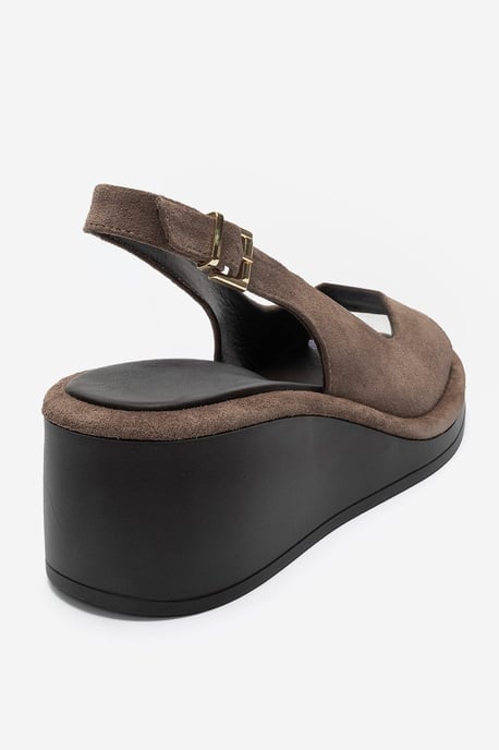 Orlena Läder Platform Kilklack Sandal - Image 5