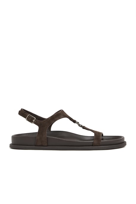 Donkerbruine biosandalen Ofelia met metalen Polo Club-detail - Image 1