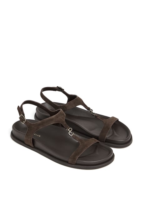 Donkerbruine biosandalen Ofelia met metalen Polo Club-detail - Image 2