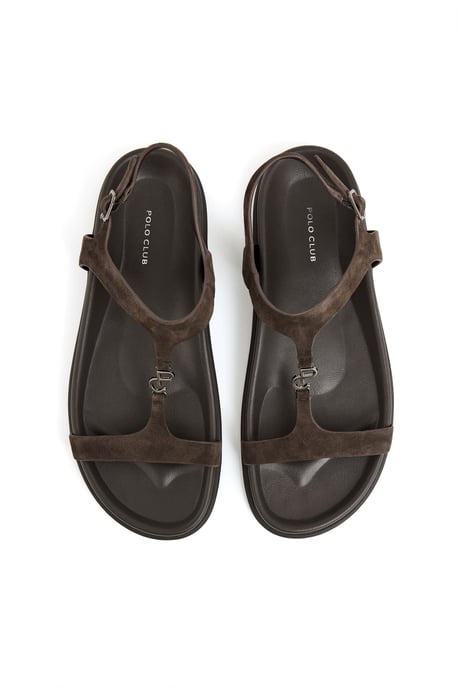 Donkerbruine biosandalen Ofelia met metalen Polo Club-detail - Image 3