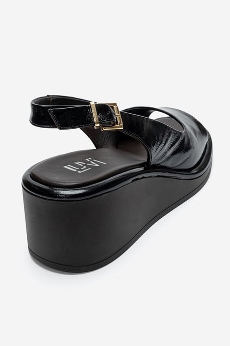 Orlena Läder Platform Kilklack Sandal - Image 6