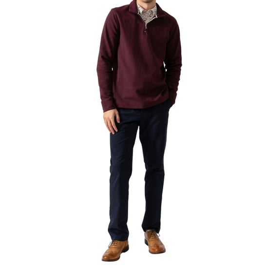 Ted Baker Actosj Branded Quarter Zip Maroon Sweater - Image 6
