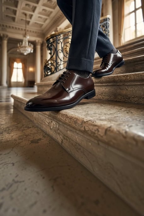 Paul Andrew Heren Klassieke Bruine Derby Schoenen met Gladde Neus - Henley - Image 3