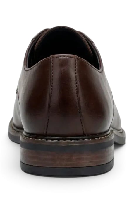 John White Men's Black Leather Plain Toe Derby Lace-Up Shoes - Tanner - Image 4