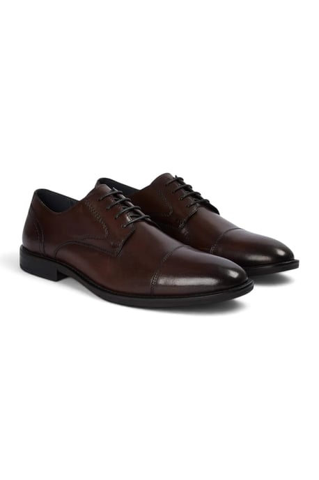 Paul Andrew Heren Formele Derby Schoenen van Donkerbruin Gepolijst Leer - Regent - Image 2