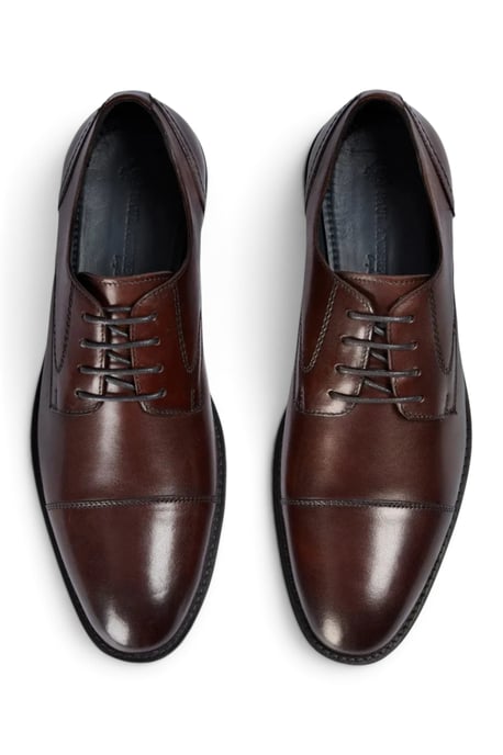 Paul Andrew Heren Formele Derby Schoenen van Donkerbruin Gepolijst Leer - Regent - Image 4