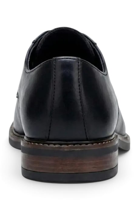 John White Men's Black Leather Plain Toe Derby Lace-Up Shoes - Tanner - Image 5