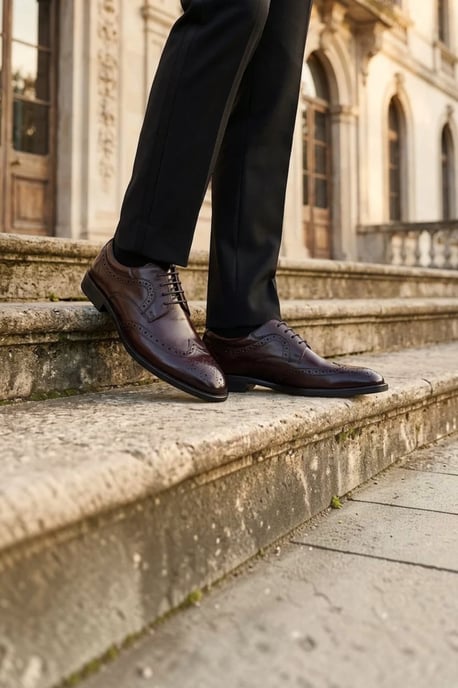 Paul Andrew herenschoenen, donkerbruine wingtip brogue derby's - Cambridge - Image 3
