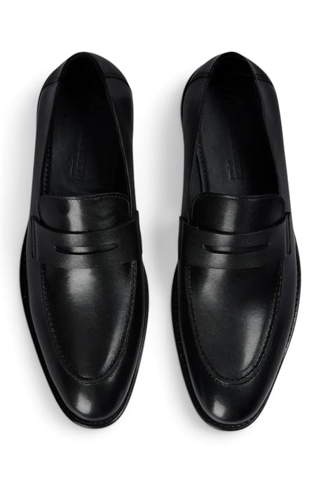 Paul Andrew heren penny loafers van zwart leer met moc toe-neus - Ted - Image 4