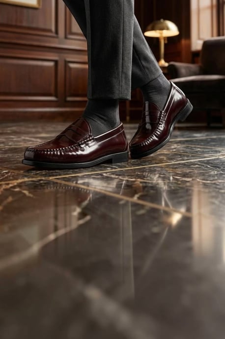 Paul Andrew heren penny loafers van bordeauxrood lakleer - Joseph - Image 3