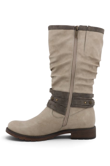 Dames witte rijlaarzen van imitatieleer tot halverwege de kuit - M0052004 - Image 4