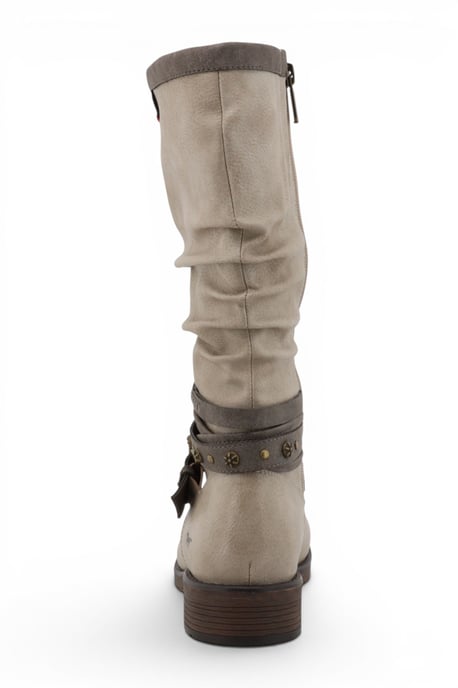 Dames witte rijlaarzen van imitatieleer tot halverwege de kuit - M0052004 - Image 6