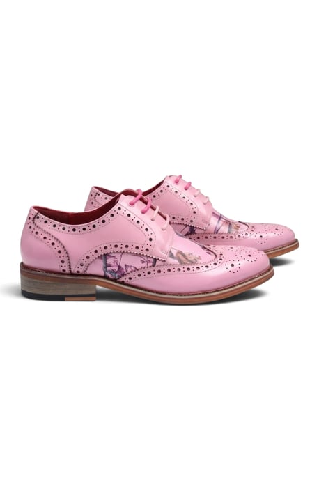 Justin Reess Roze Gebloemde Brogues Brogues Heren - Wolf - Image 2