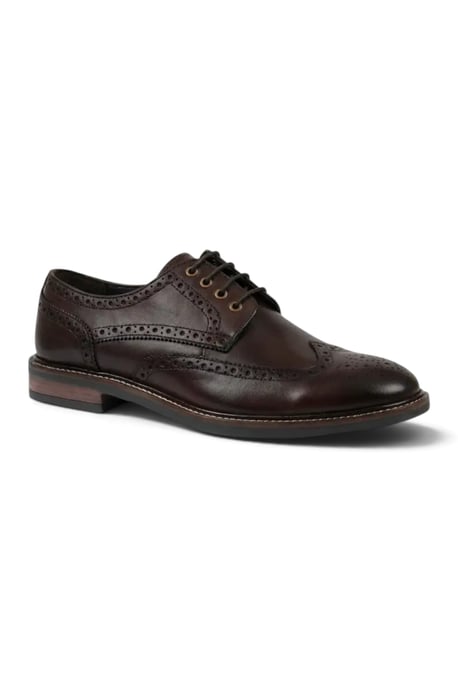 John White Men's Brown Leather Wingtip Brogue Lace-Up Shoes-Stokes - Image 2