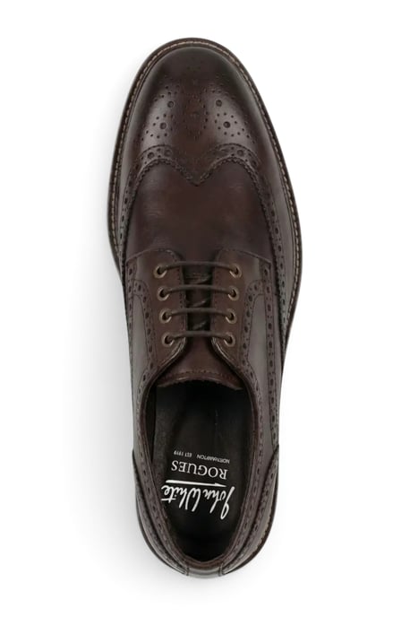 John White Men's Brown Leather Wingtip Brogue Lace-Up Shoes-Stokes - Image 4