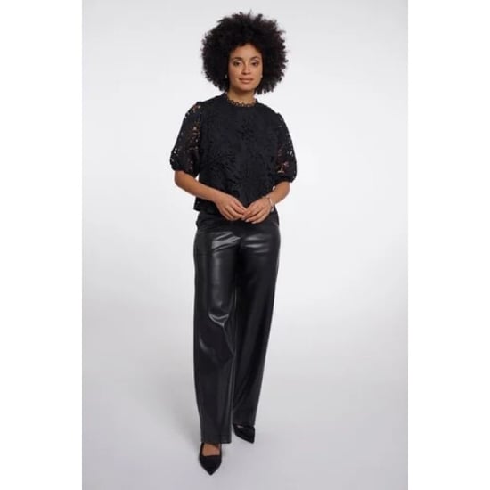 Rino & Pelle Chantalle.7002611 rino en pelle short balloon sleeve top black - Image 2