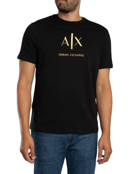 Armani Exchange Slank Grafisch T-Shirt, Zwart - Image 1