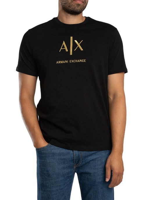 Armani Exchange Slank Grafisch T-Shirt, Zwart - Image 2