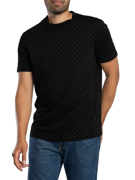 Armani Exchange T-Shirt Met Merkpatroon, Zwart - Image 1