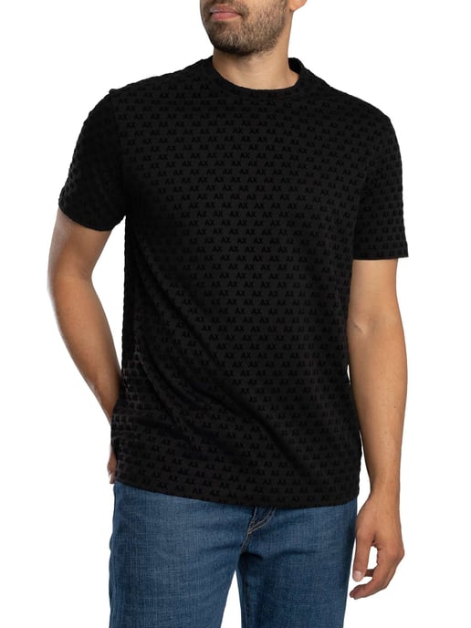 Armani Exchange T-Shirt Met Merkpatroon, Zwart - Image 2