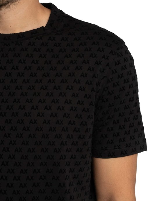 Armani Exchange T-Shirt Met Merkpatroon, Zwart - Image 4